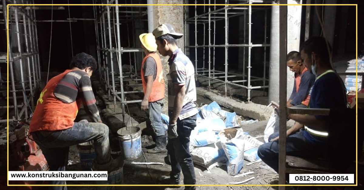 grouting pondasi miring